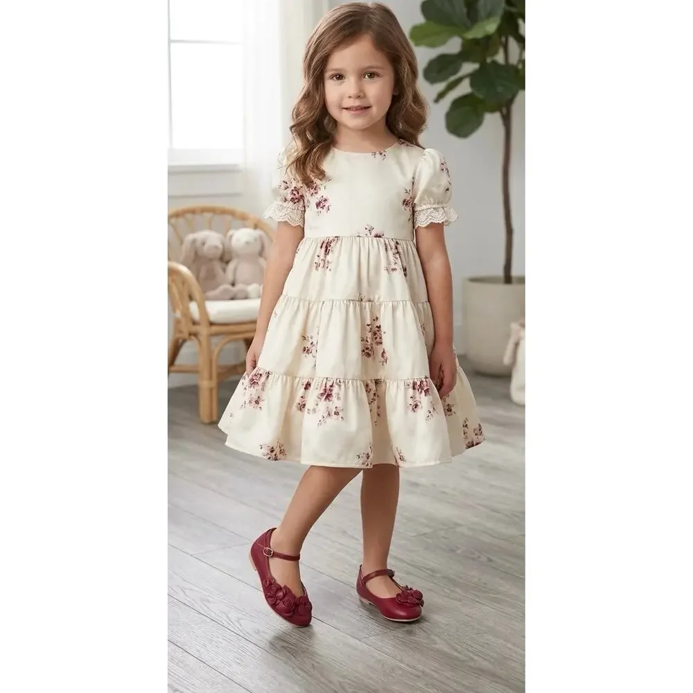 NWT❤️Janie and jack Girls Flower Flat shoes sz13